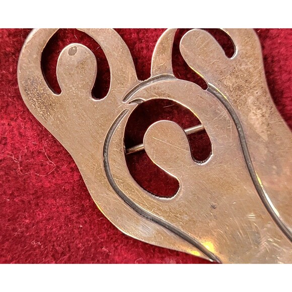 Vintage Handmade Three Dancers Spirit Pin Brooch SterlingSilver Artist Signed - Picture 3 of 10